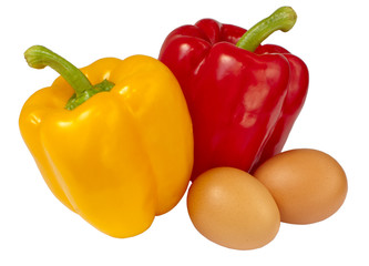 peppers, eggs