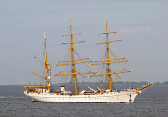 Fototapeta na wymiar Segelschulschiff Gorch Fock w Wilhelmshaven