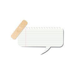 Notepaper speech bubble