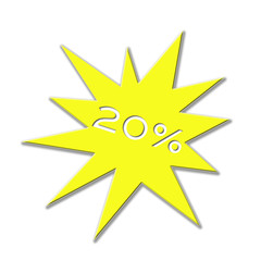 20 % price tag, yellow