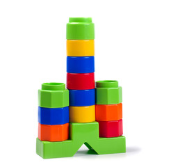 Plastic Building Blocks Isolated on White