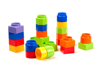 Plastic Building Blocks Isolated on White