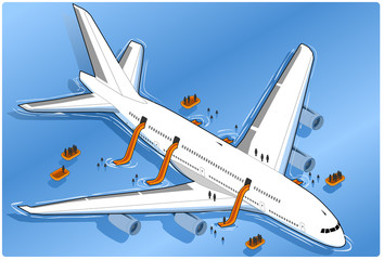 Isometric plane crash, ditched