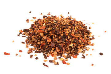 Four seasons pepper on white background