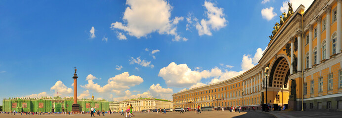 Palace Square in Saint Petersburg, Russia.