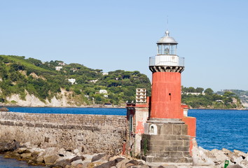 Fototapeta na wymiar Lighthouse Island of Ischia, Włochy