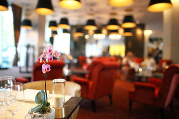 Fine dining set up, restaurant, hotel
