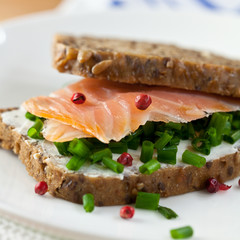 Sandwich with smoked salmon