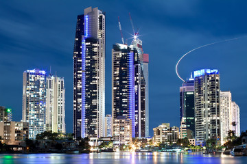 australian modern city at night