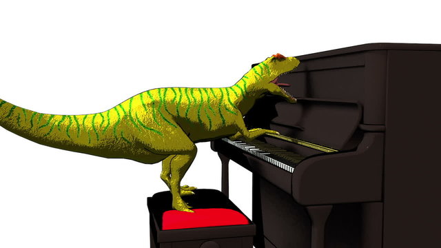 ピアノを弾く恐竜
