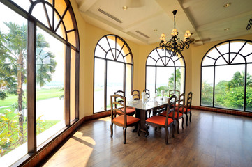 dining room with a view