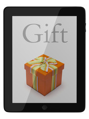 Generic Tablet Computer and book - Digital Library Concept