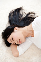 Obraz na płótnie Canvas beautiful asian woman sleeping
