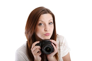 ens reflex camera (white background)