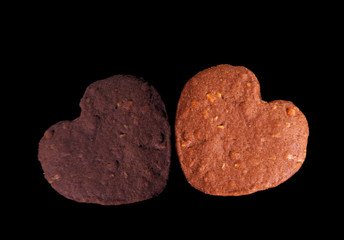 Heart pattern chocolate cookie