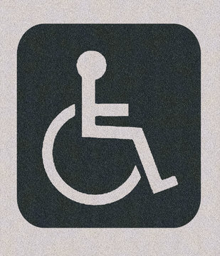 Place handicap&eacute;e sur le bitume