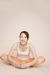 Fototapeta premium 足のストレッチをする女性