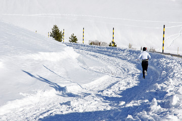 jogging dans la neige