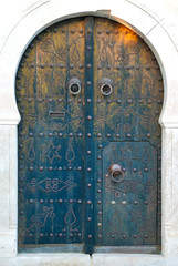 Traditional, old Tunisian front door