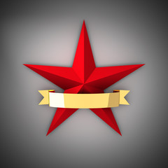 Red star and gold ribbon
