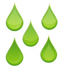 nature bio drop symbols set green color