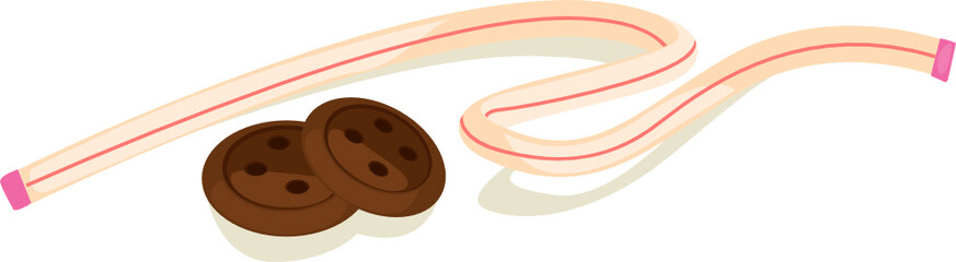 Button with tape