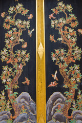 painting on the doors of Buddha church