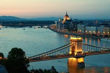 Fototapeta na wymiar Budapest skyline at night, Hungary.
