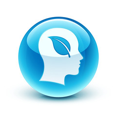 Fototapeta premium icône tête nature / ecological icon