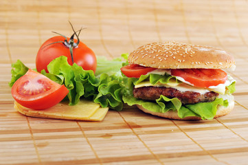 hamburger with cutlet