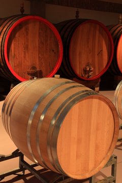 Weinkeller Barrique Rotwein Holzf&auml;sser Piemont, Italien