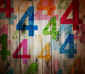Abstract background with colorful rainbow numbers  Digital graff