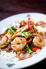 Shrimp and chicken stir fry