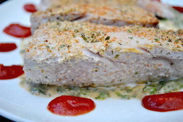 Fresh Cooked Tuna With Wasabi Sause