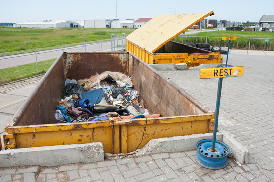 Big iron dumpsters at a refuse dump