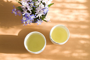 日本茶と花