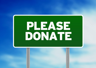Green Road Sign Please Donate