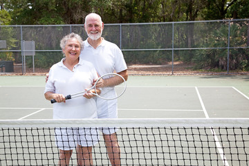 Active Seniors on Tennis Court © Lisa F. Young