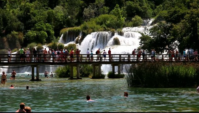 Waterfall Skradinski buk in Krka National Park, Croatia
