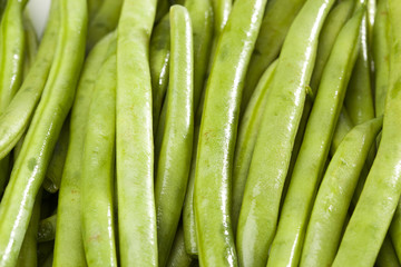 A fresh green string bean