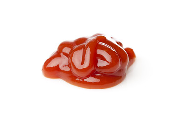 A red ketchup splatter