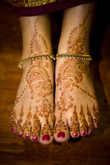 Henna (Mehndi) Feet at Hindu Indian Wedding Ceremony