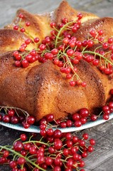 A delicious cake home with a red cherry