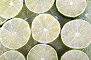 Sliced Limes closeup background