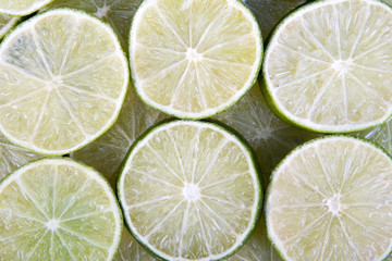 Sliced Limes closeup background