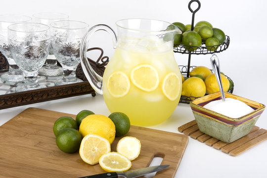 Lemonade with pitcher and glasses