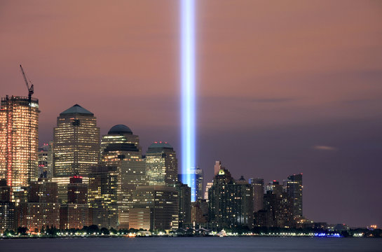 Ground zero beams of light