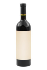 Wine bottle with blank label