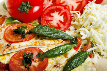pizza with ingredients