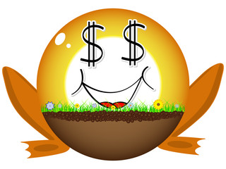 sunshine ball with dollar sign